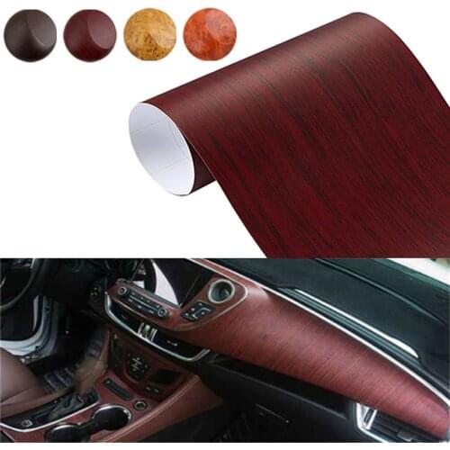 30*100cm PVC Wood Grain Textured Car Interior Stickers Waterproof Vinyl Wrap Film Decals Car Styling