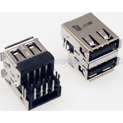 5pcs Original New Double-deck 2.0 USB Jack USB port USB 2.0 Connector for HP DELL etc
