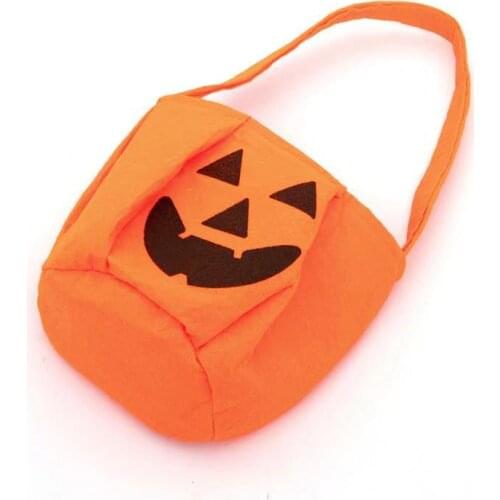 500PCS Halloween Smile Pumpkin Bag Kids Candy Bag Children Handhold bag Party Supplies Ttrick or Treat