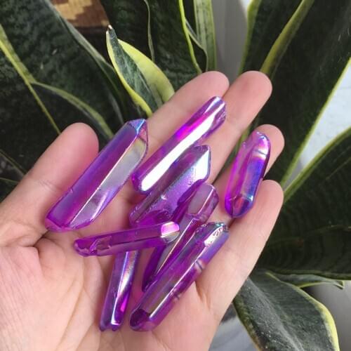 Aura Clear Natural Crystal Quartz Cluster DIY Crystal Point Terminated Wand Specimen Pendant Healing Crystal Minerals Stones