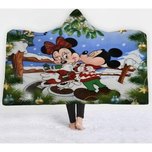 Disney Christmas Blanket Michelini Series Design Comfortable Soft Hood Blanket Flanged Plush Sofa Bed Aircraft Child Bed Blanket