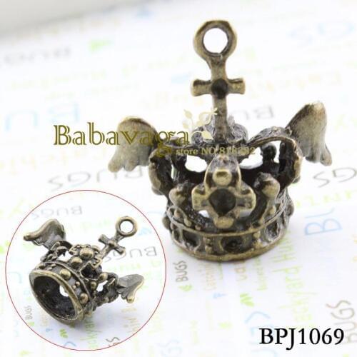 European Royalty Wings Angel Crown Pendant Charms Necklace Bracelet Jewelry Accessories
