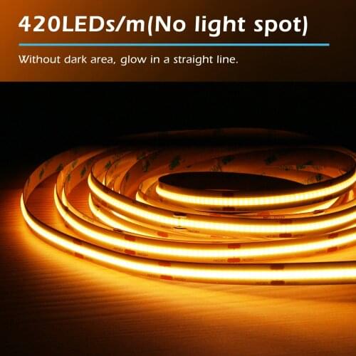 Gledopto Zigbee 5m COB LED Strip Lights 420LEDs/m High Density Flexible COB LED Lights Warm White 2700K LED Tape Dimmable DC24V