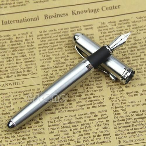 Hot Sold New Jinhao X750 Silver Stainless Steel Medium 18KGP Nib Fountain Pen Drop Shipping Support