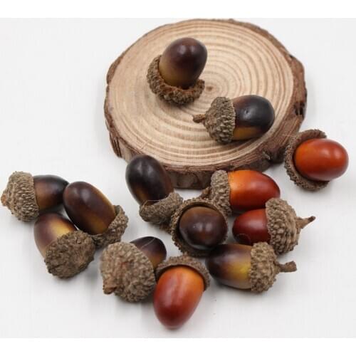 10pcs 3colors Artificial acorns nuts chestnuts for diy home Christmas decorations photo shoot wreath garland accessries brown