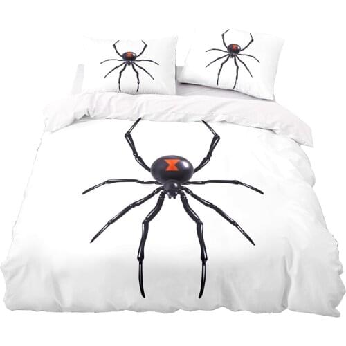 Black Poisonous Spider Pattern Duvet Cover Set With Pillowcase, 220x260 Quilt Cover, 140×210 Blanket Cover,King Bedding Set