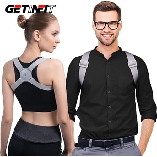 Getinfit Posture Corrector for Men Women and Kids, Back Brace with Intelligent Sensor Vibration Reminder, Smart Posture Reminder