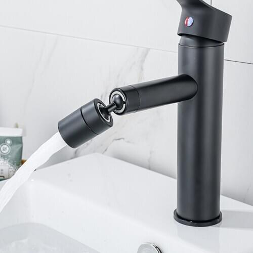 Creative Stainless Steel Basin Faucet Black Paint Hot and Cold Mixing Faucet Bathroom Wash Basin Bathroom Faucet