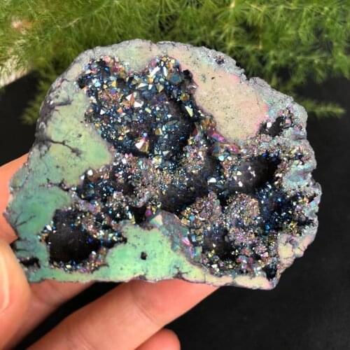 Lovely Rainbow Angel Aura Amethyst Clusters Natural Agate hole Crystal Cluster Home Furnishings And Office Gifts