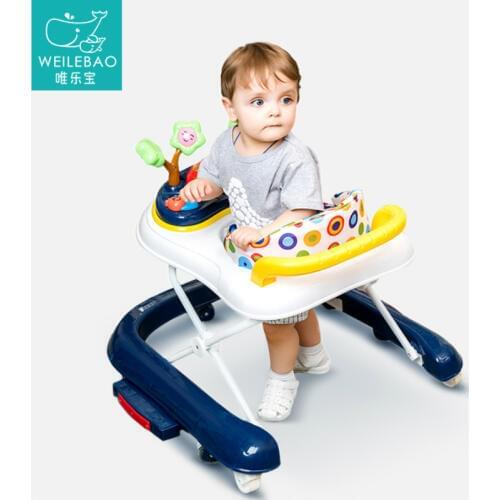 Multifunctional Children Learn Driving Feet Car Infant Walker 6-7-18 Months Baby Walker Rollover Prevention