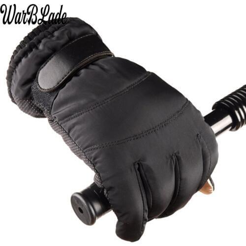 Men Mittens gloves Artificial Leather Anti Slip Men Thermal Winter Leather Gants tactile Gloves gants femme 2018 Fashion