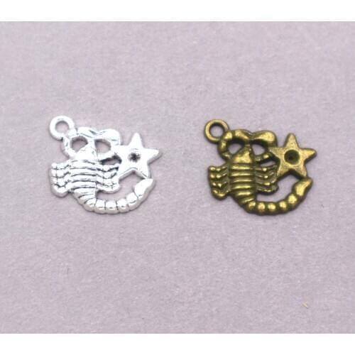 15pcs wholesale zinc alloy Zodiac charms twelve constellations Scorpio charms Metal sign pendant