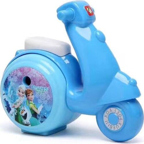 Disney Frozen Creative Motorcycle Pencil Sharpener Hand-cranked Pencil Sharpener Cute Pencil Peeler Student Stationery Gift