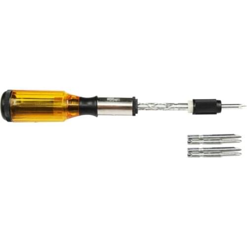 Push-Pull Ratchet Screwdriver Semi-Automatic Adjustment Sp-iral Ratchet Screwdriver Red+Yellow Easy Disassembly