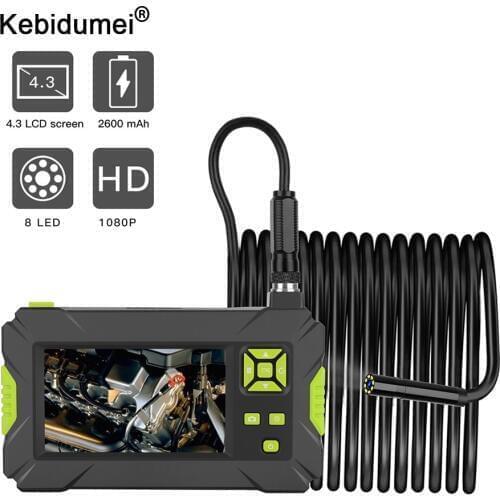 2/5/10M Industrial Endoscope IP67 Waterproof Hard Cable Inspection Camera 1080P LCD Endoscope Borescope