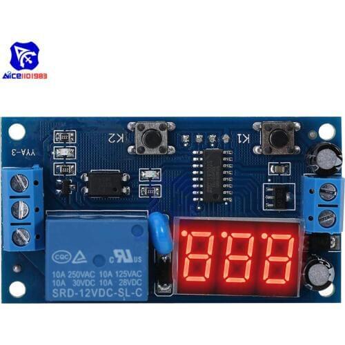 Diymore DC 12V Infinite Cycle Delay Timing Timer Relay ON/OFF Switch Loop Module with LED Display