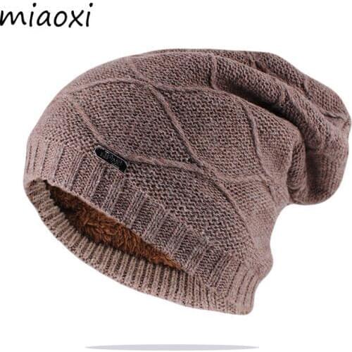 Fashion Men Winter Beanies Skullies Knitted Beauty Soft Cotton Women Warm Hat Caps Brand Bone Black Striped Male Bonnet