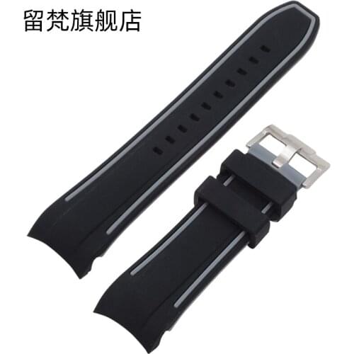 Suitable For TISSOT Watch Strap Couturier T035 T055 23mm 24mm Curved End Rubber Silicone Watch Band Bracelets