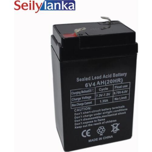 6V 4.0Ah Battery Sealed Storage Batteries Lead Acid Rechargeable Power Supply for LED Light Toy Car Baby Carrier