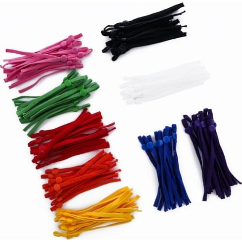 Teramila 20PCS/Lot 31 Colors Soft Elastic Band Cord with Adjustable Stopper Adjuster Buckle Rope for Sewing Homemade DIY Crafts