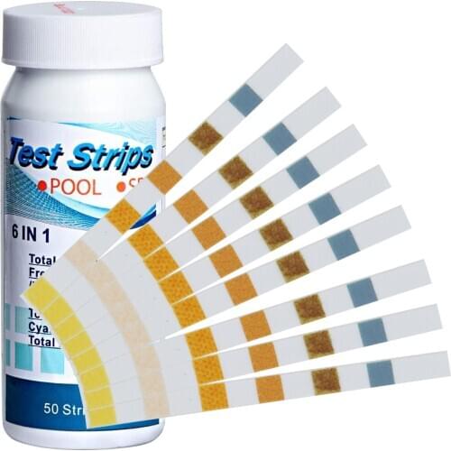 50pcs Water Quality Test Papers PH Level Total Alkalinity Testing For Aquarium Fish Tanks Analyzing Test Strip 6 In 1