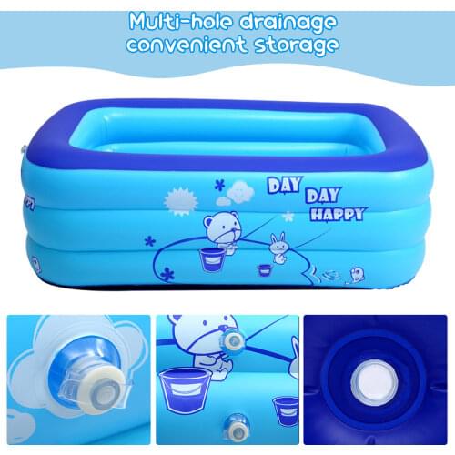 Thickening Inflatable Swimming Pool Family Summer Outdoor Water Play Pool Bathtub with Bubble Bottom for Kids 47x28x15inch