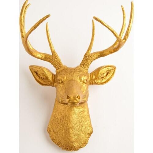 Great deer head wall hanging retro wall hanging creative decorations living room animal head wall decoration resin handicraft
