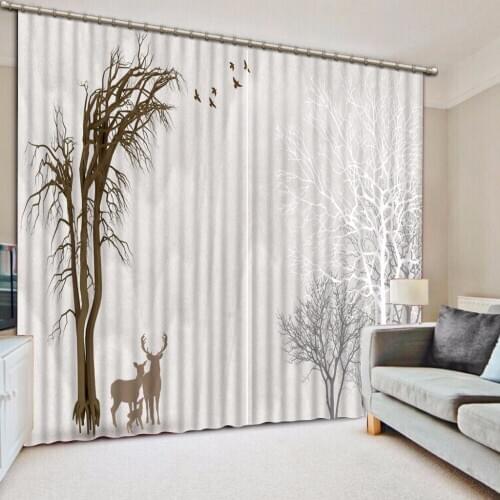 3D Photo Printing Blackout Curtains For Living room Bedding room Hotel Drapes Cortinas 3D Curtains Costom grey color curtain