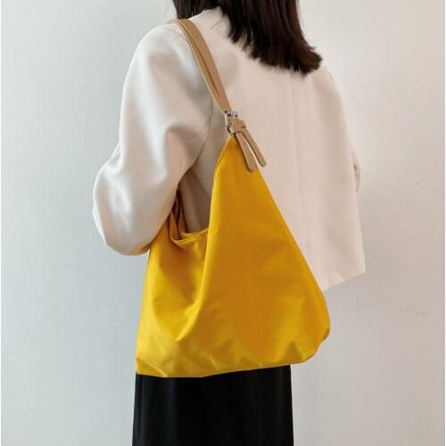 Female Soft Canvas Hobo Bags Large Capacity Casual Tote Handbags for Women Pure Color Trendy Luxury Shoulder Messenger Bag