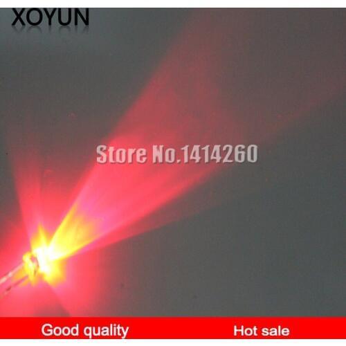 100pcs/lot 5MM white hair red light emitting diode ultra bright LED LED red light emitting diode red LED