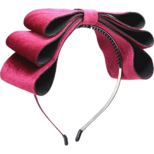 2021k New winter velvett 3 layor bow elegant headband fashion children hairband hair accessories OEM