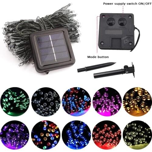 22M 200LED Solar Powered Fairy Lights Christmas Street Garland Led String Strip Light Outdoor Waterproof for Garden Wedding Lamp
