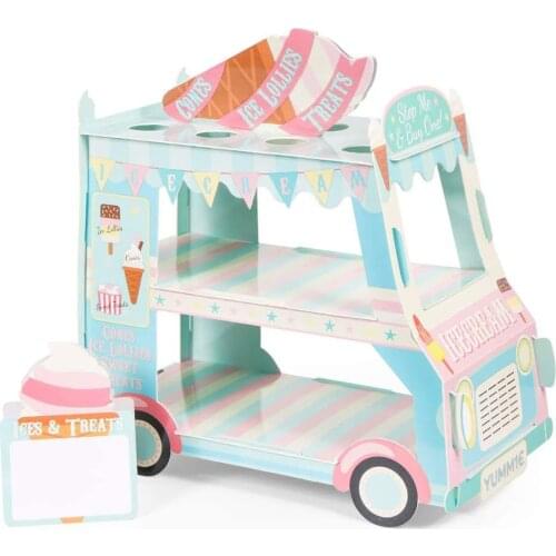 3-Tier Car Cake Stand Disposable Cartoon Dessert Cake Stand Wedding Baby Shower Birthday Party Dessert Table Decoration Supplies