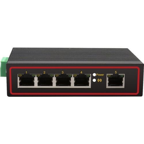 5 Port Industrial Ethernet Network Switch 10/100m Signal Strengthen DIN Rail Type