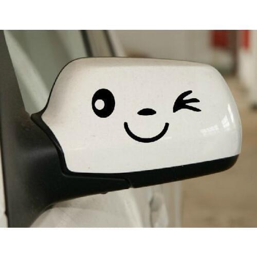 Aliauto 2 x smile car RearView Mirror Stickers Funny Decal for Ford focus Chevrolet cruze Honda Toyota Lada kia opel vw skoda