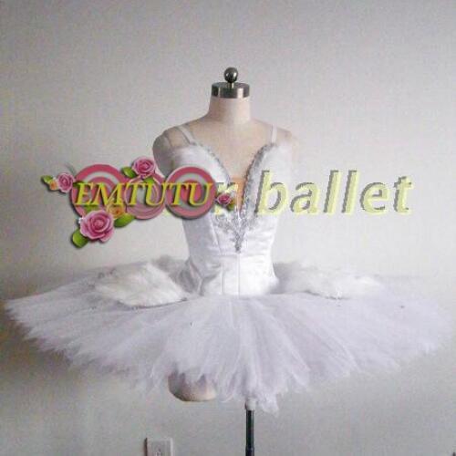 White Feather Swan Lake Ballet Stage Costume Professional Ballet Tutu Women Girls Performance Pancake Ballet Tutus Skirt Custom