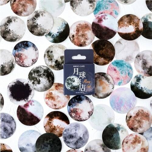 Mohamm 46Pcs/Pack Moon Stationery Sealing Stickers Paper Stickers Students Office Accessories School Supplies
