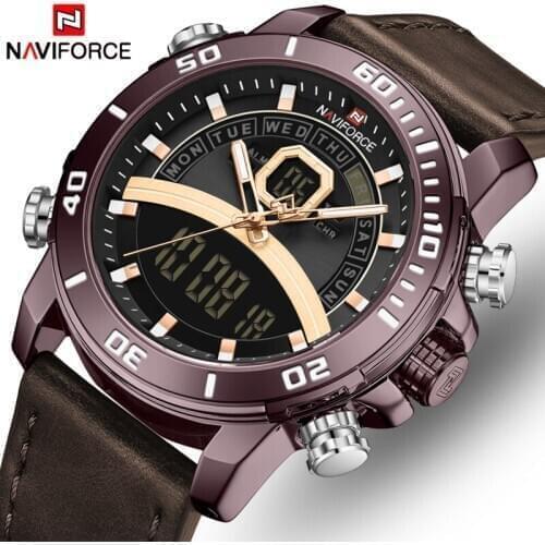 NAVIFORCE Brand Luxury Watch Men Quartz Men Watch Date Day Display Sport Chronograph Fashion Waterproof Watch Relogio Masculino