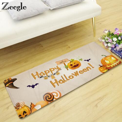 Zeegle Halloween Decor Door Mats Outdoor Carpet Bathroom Absorbent Kitchen Rug Foot Mat Living Room Carpet Sofa Chair Floor Mat