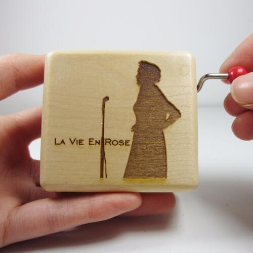 Handmade Smilelife Wooden La vie en rose music box brand gift birthday wedding new year and Christmas free shipping