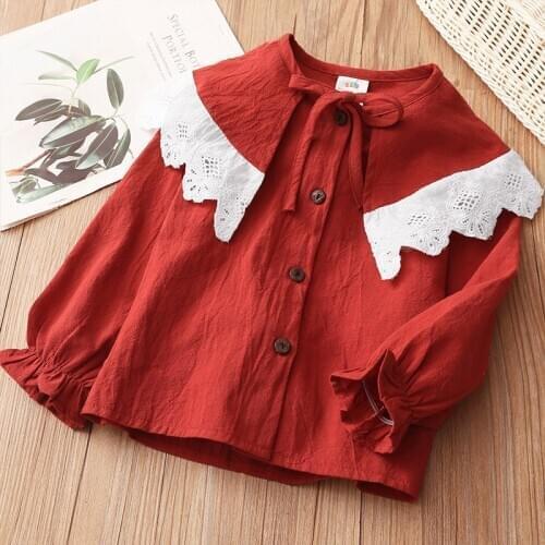 Baby Versatile Long Sleeve Shirt 2021 Spring New Girls' Clothing Childrens Loose Shirt