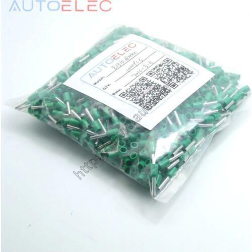 E1510 1000pcs Ferrule Terminal Cord End Terminal AWG16 1.5mm Copper Brass Wire Copper Insulated Crimp Pin Connector Terminals
