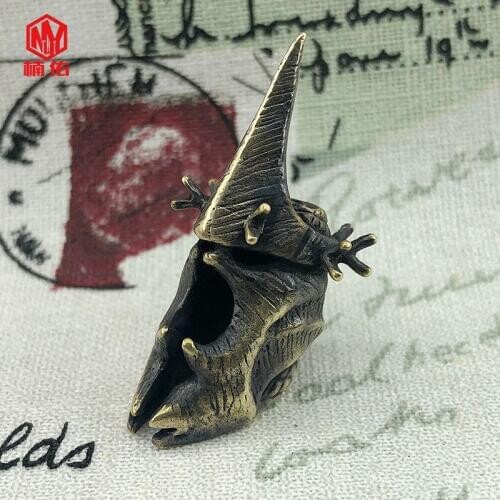 EDC Pocket Tool Brass Knife Beads Pendant Umbrella Rope Beads Flashlight Beads Pilot Skull Decorative Beads