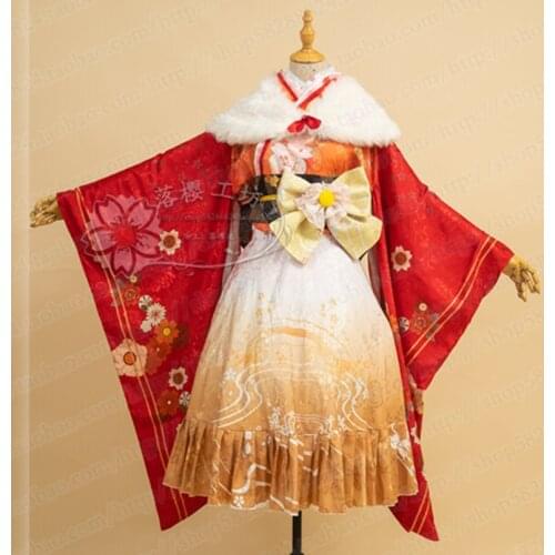 [Customized] VTuber Hololive Tsunomaki Watame New Year Kimono Dress Uniform Cosplay Costume Halloween Party Outfit For Women New