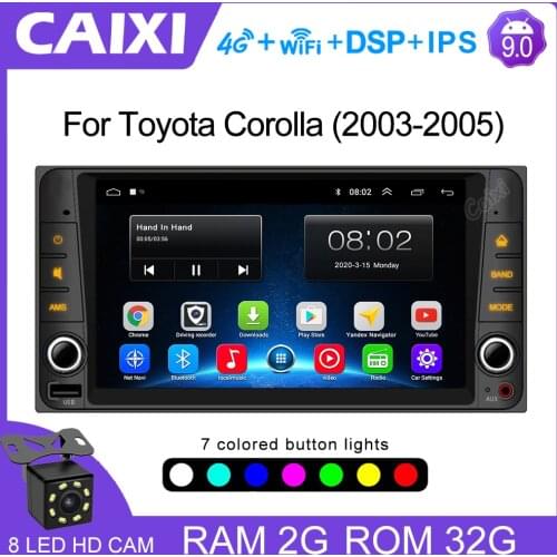 CAIXI 2 Din Android 9.0 2GB RAM Car radio Multimedia Player 2 USB For Toyota VIOS CROWN CAMRY HIACE PREVIA COROLLA RAV4