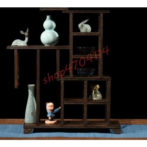 Natural Black Chicken Fin Wood, Fulinmen Bogu Frame, Exquisite Solid Wood Handicraft Display Frame