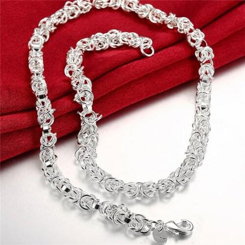 New style 925 silver necklace 7mm 20 inch Silver necklace chain for men engagement wedding fashion jewelry
