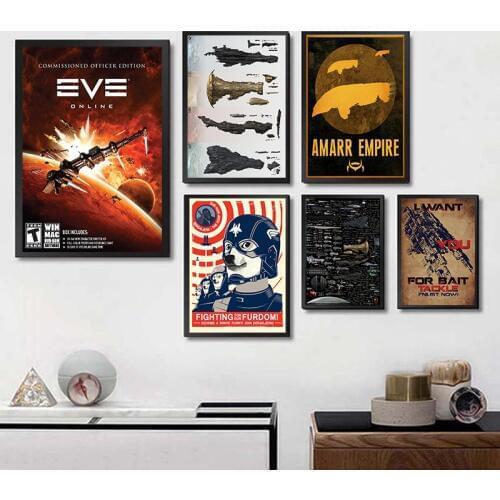 New popular poster EVE Online Movie Game Poster Nursery Kids Room Art Decor Home Decor painting