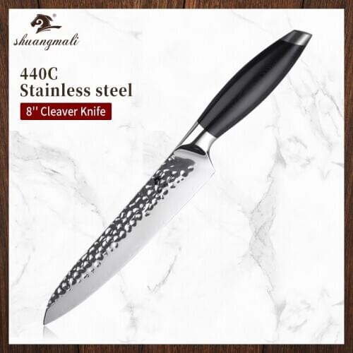 8 Inch Gyuto Cleaver Chef Knife High Carbon Stainless Steel Kitchen Chef Knives Sharp Utility Cooking Slicing Meat Cleaver Knife
