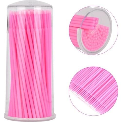 100PCS Disposable Eyelash Cotton Swab Micro Brushes Eyelashes Extension Cleaning Sticks Brushes For Eyes Mascara Remove Tools